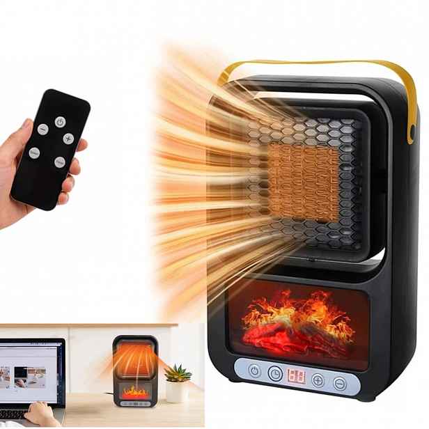 Termoventilátor Elektrický Ohřívač Farelka Energeticky Úsporný Dálkové Ovládání