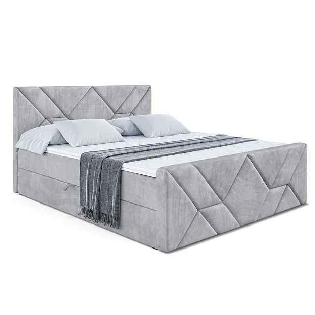 ALTDECOR KONTINENTÁLNÍ POSTEL s matrací H3 - BARWA-Z - 120x200 cm Šedá