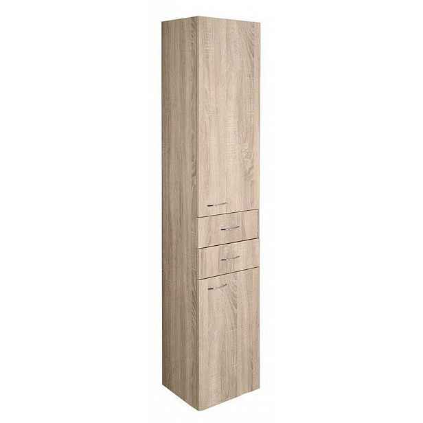 Aqualine Keramia Fresh - Vysoká skříňka ZOJA, 35x184x29 cm, levá, dub platin 51222