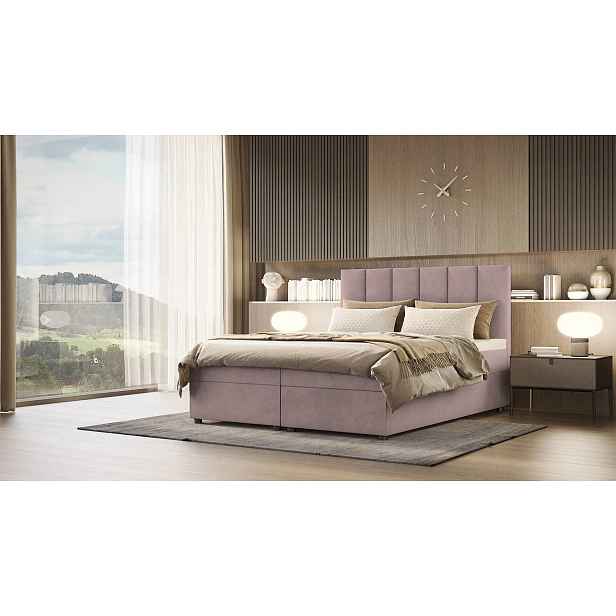 Hotelová postel DELTA 1 - 160x200, růžová