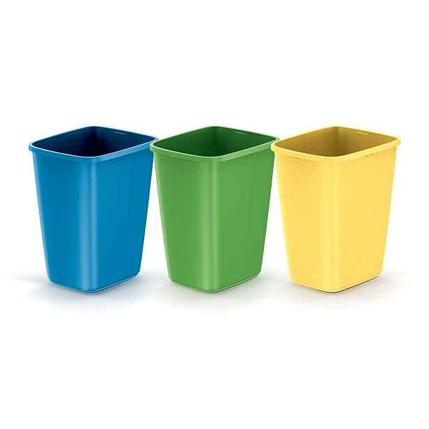 Prosperplast Sada 3 odpadkových košů COMPACTO SORTE 3x 9 L černá
