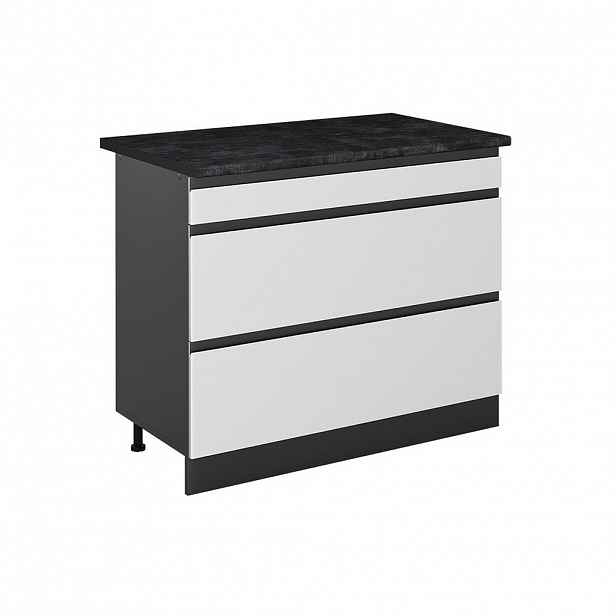 Vicco SPODNÍ SKŘÍŇKA KUCHYŇSKÉ LINKY R-Line, Bílá/Antracit, 100 cm pracovná doska antracitová
