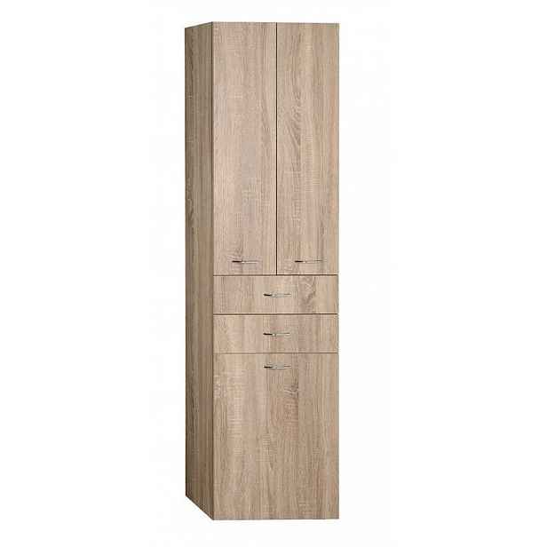Aqualine Keramia Fresh - Vysoká skříňka ZOJA s košem, 50x184x29 cm, dub platin 51295