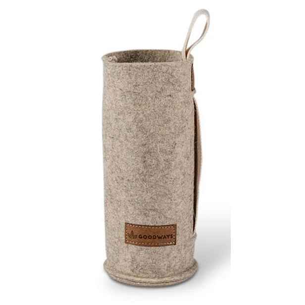 Béžový filcový obal na skleněnou láhev - Ø 7*21cm / 450ml a 650ml  Goodways