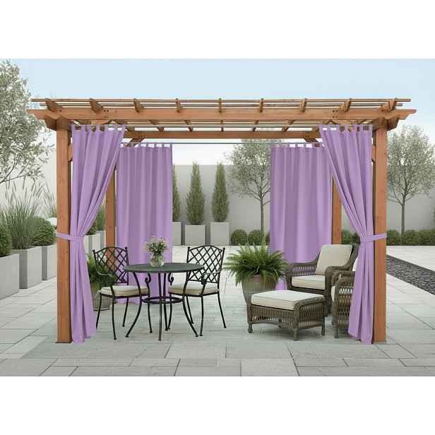 Venkovní zahradní závěs s poutky SANTIAGO color 30 lila, různé rozměry MyBestHome Rozměr: 155x220 cm