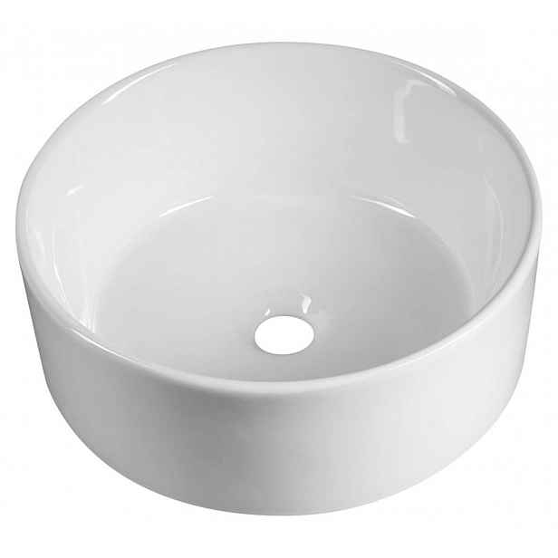Aqualine - Umyvadlo na desku, průměr 40 cm, bez přepadu, bez otvoru pro baterii, bílá 40150