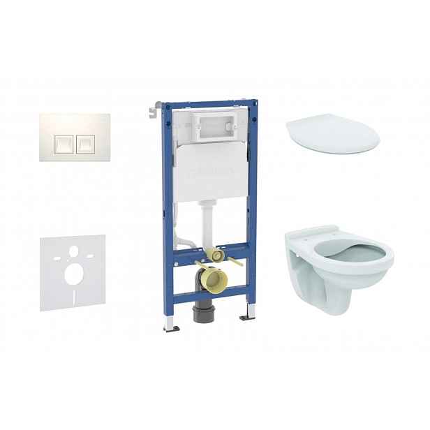 Geberit Duofix - Set předstěnové instalace, klozetu Alpha a sedátka, tlačítko Delta35, alpská bílá SANI11CD3143