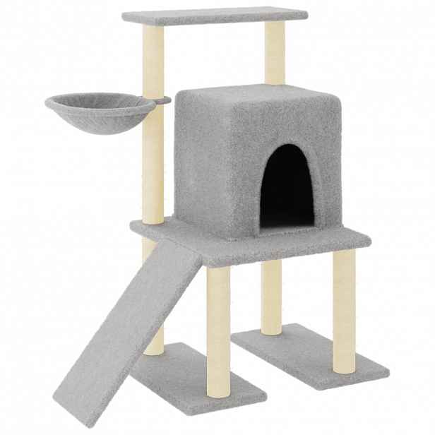 vidaXL Škrabadlo pro kočky se sisalovými sloupky světle šedé 96,5 cm