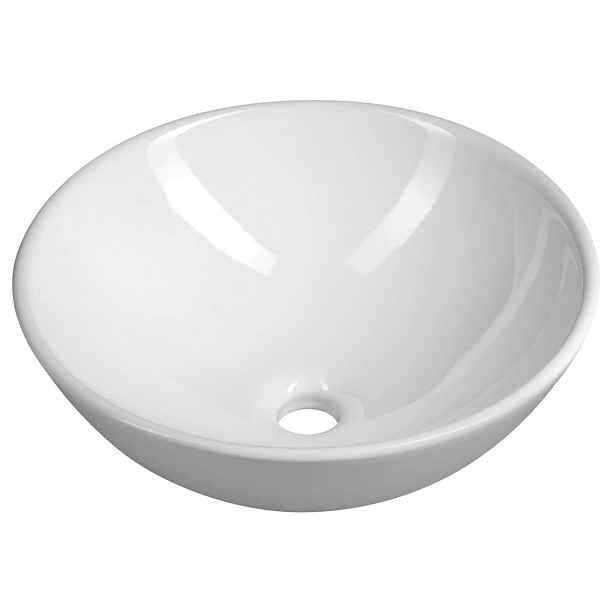 Aqualine - Umyvadlo na desku, průměr 40 cm, bez přepadu, bez otvoru pro baterii, bílá 40155