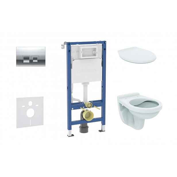 Geberit Duofix - Set předstěnové instalace, klozetu Alpha a sedátka, tlačítko Delta35, lesklý chrom SANI11CD1144