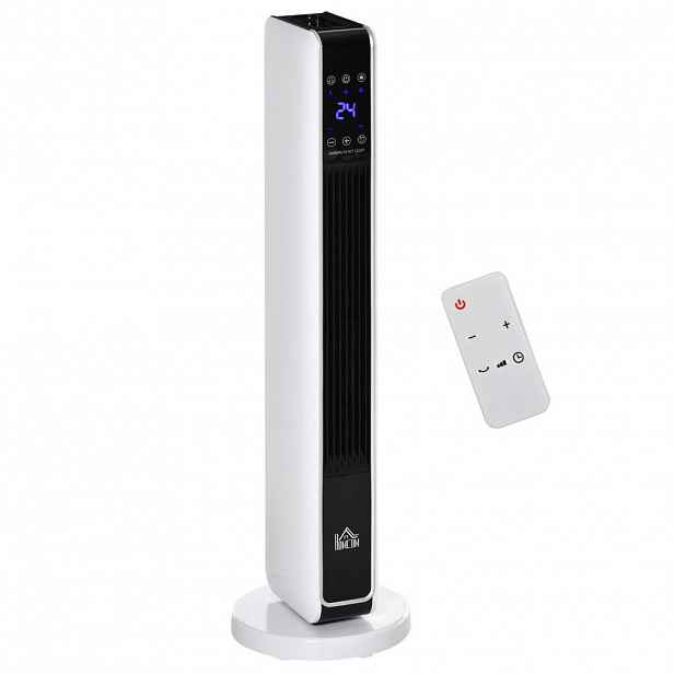 HOMCOM TOPIDLO, 2200 W, s dálkovým ovládáním, 8hodinovým časovačem, ABS, PA, bílá + černá