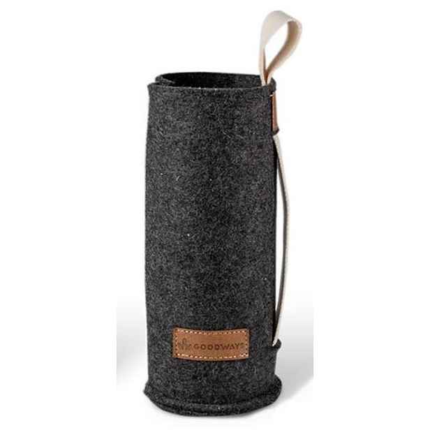 Tmavě šedý filcový obal na skleněnou láhev - Ø 7*21cm / 450ml a 650ml  Goodways
