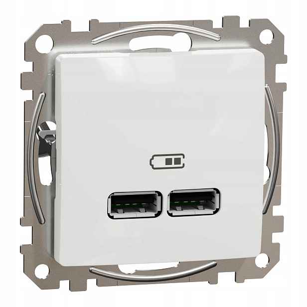 Usb nabíječka 2xUSB-A SDD111401 Schneider bílá 2,1A