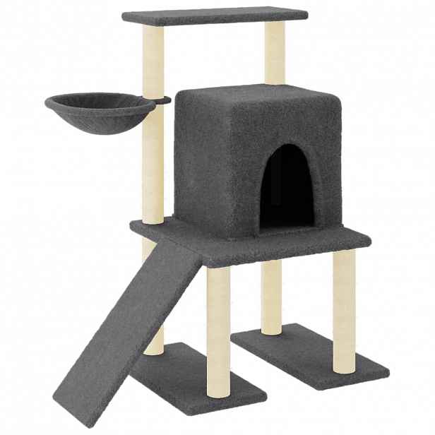 vidaXL Škrabadlo pro kočky se sisalovými sloupky tmavě šedé 96,5 cm