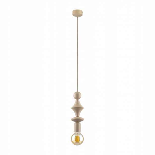 Závěsná lampa Závěsný lustr Béžová Tower E27 Moderní kov Tk Lighting