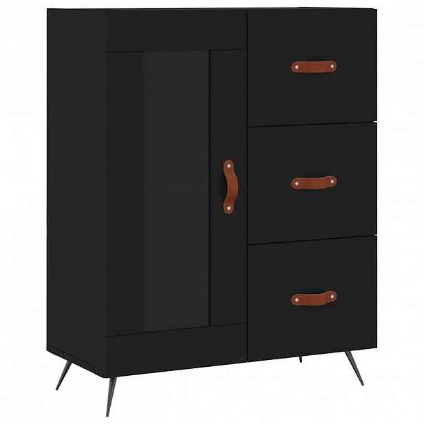 vidaXL Příborník černý 69,5 x 34 x 90 cm kompozitní dřevo