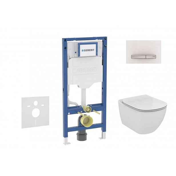Geberit Duofix - Set předstěnové instalace, klozetu Tesi a sedátka softclose, tlačítko Sigma50, alpská bílá SANI11CD3139
