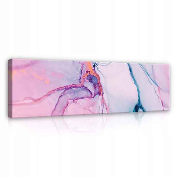 Obraz 145x45 Abstrakce Fluid Art Mramor Akryl Pastel Klid Harmonie