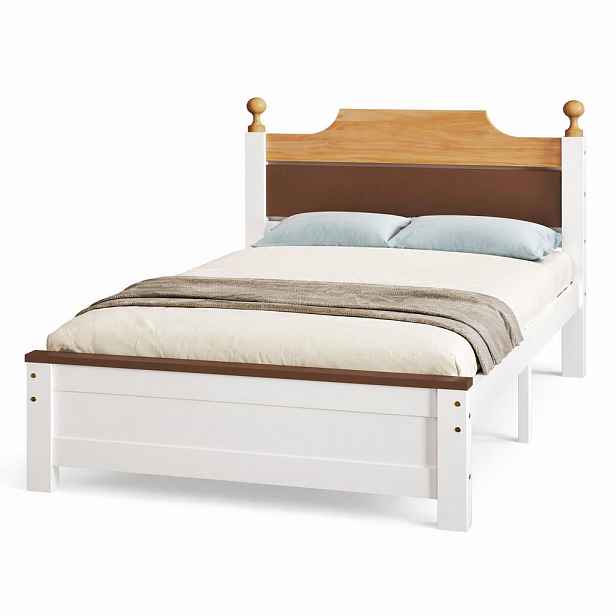 CHICFURN POSTEL 90/200 cm v bílé barvě s dřevěným rámem