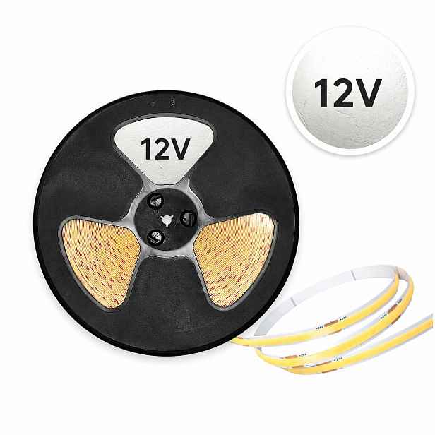 Led pásek Cob 12V 10W/m 50 m 320 diod 4000K Barva Neutrální 8MM 500lm