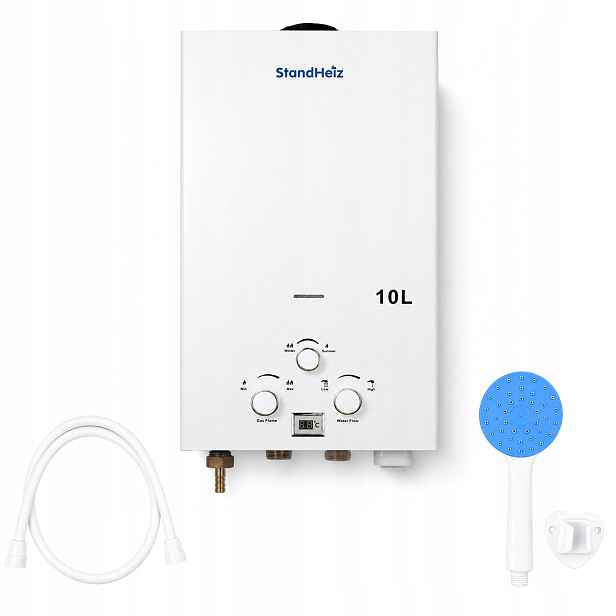 Ohřívač Vody 10 L Plynový Bojler Lpg Průtokový 20 Kw Ohřívač