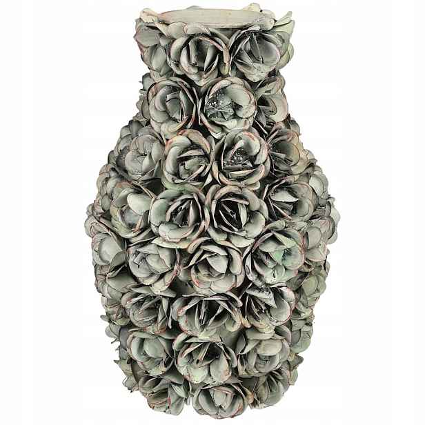 Váza Na Kytice Květiny Loft Zelená 30 cm Boho Retro Loft Ozdoba Dekorace