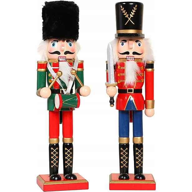 Vánoční Figurky Dědeček Na Ořechy Voják 2 Ks 30 CM