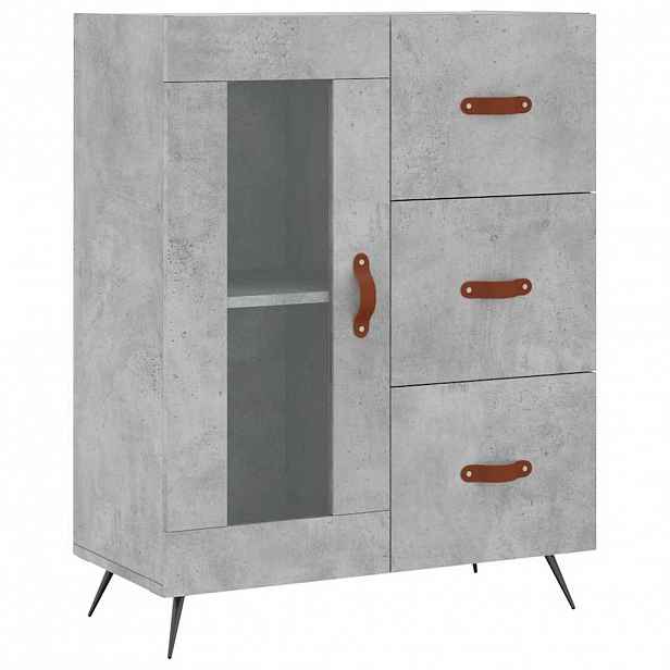 vidaXL Příborník betonově šedý 69,5 x 34 x 90 cm kompozitní dřevo