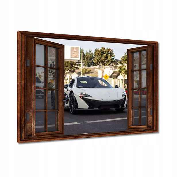 Obrazy 90x60 Bílé sportovní auto