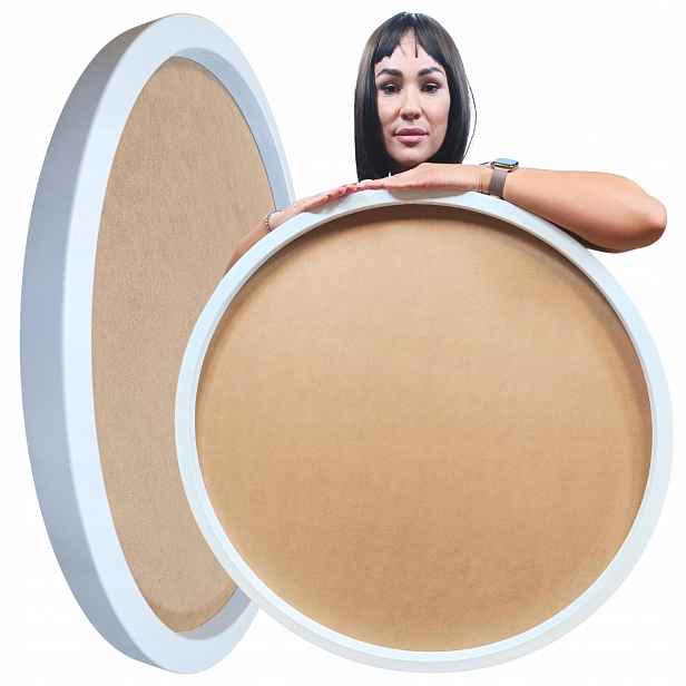 Dřevěný rám Kulatá bílá Báze pod mech chrobotek Dekorace Diy 80 cm