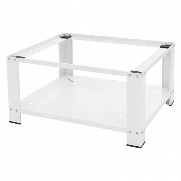ML-DESIGN PODSTAVEC POD PRAČKU s odkládací plochou 63x54 cm, bílý, z oceli