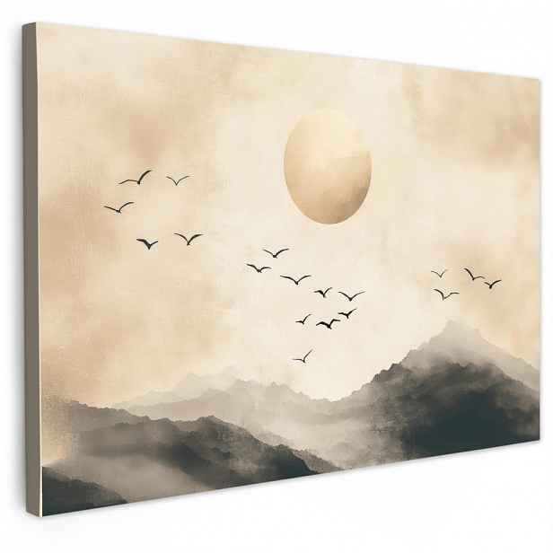 MuchoWow OBRAZ NA PLÁTNĚ Krajina - Japonsko - pták 30x20 cm