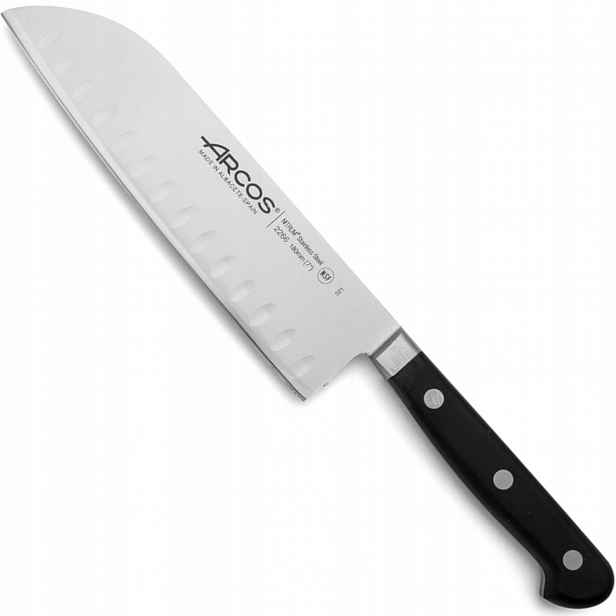 Nůž Santoku s výbrusem do jamky Ópera, délka 180/303 mm