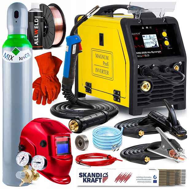 Svářečka Migomat Magnum Mig 208 Alu Synergie Mag Mma Tig 230V 200A Alu 3V1