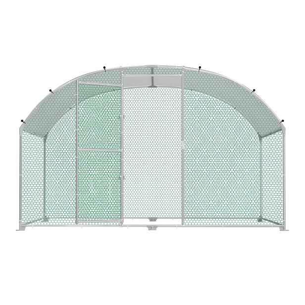 TEMU Kurník 300X200X185Cm Voliér pro volný pohyb klece pro malé zvířata Kurník z pozinkované oceli klec pro drůbež voliéra s PE střechou venkovní