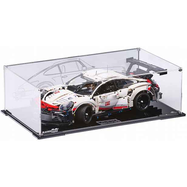Vitrína s pozadím 1 Blacked Brick pro Lego Technic 42096 Porsche 911 Rsr
