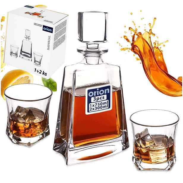 Sada na Whisky drinky dárková karafa sklenice jako dárek 3ks
