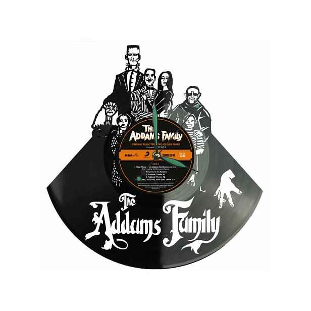 Addams Family Vinyl Nástěnné hodiny Vinylová deska Unikátní dekorace pro fanoušky