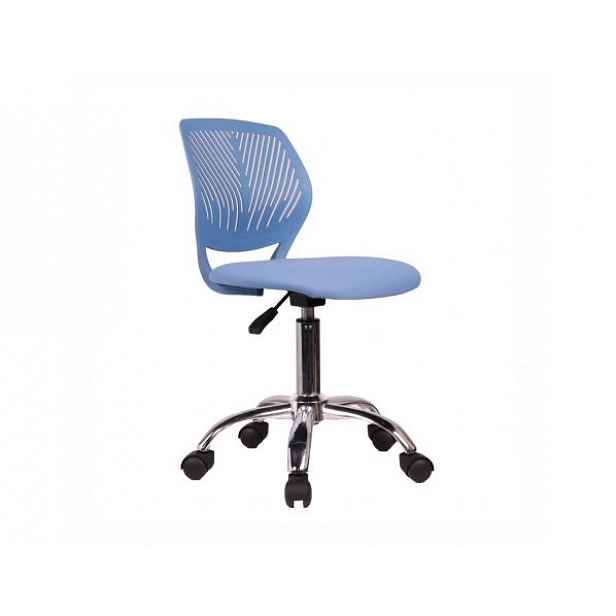 Modrá otočná židle, chrom, SELVA