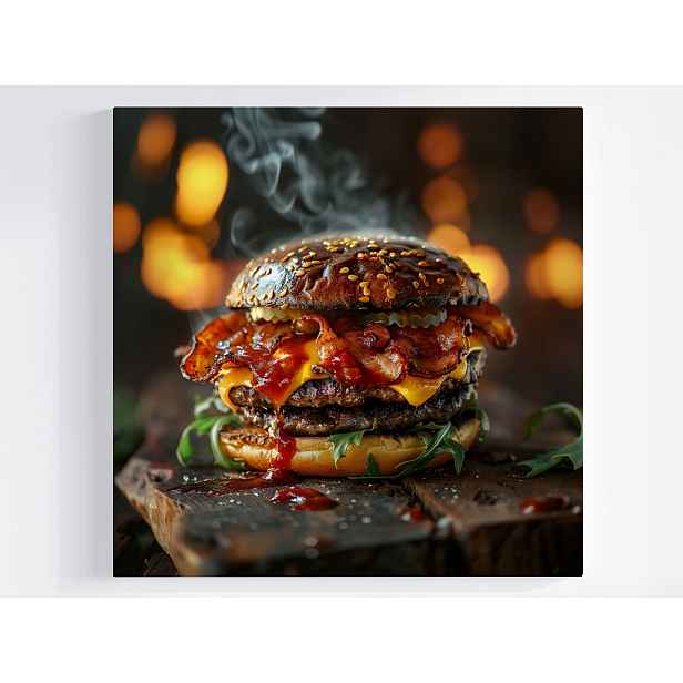 Obraz Na Plátně Canvas Jídlo Vaření Hamburger Rychlé Potraviny Hot 50x50