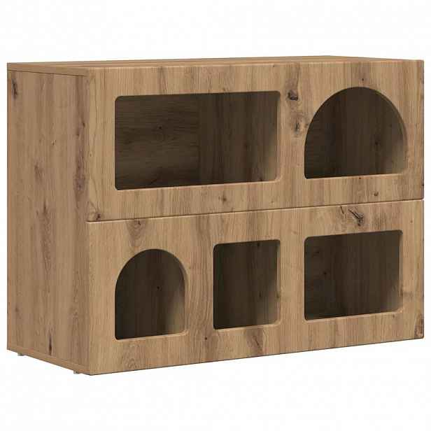 vidaXL Servírovací skříň ELST Artisanový dub 80.5 x 35 x 59 cm