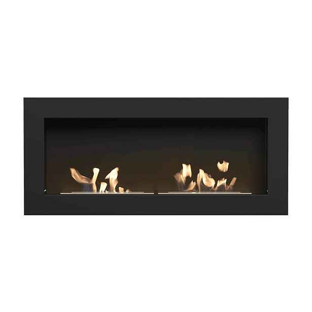 Závěsný biokrb na zeď Kratki 90x40x12 cm Černý Regulace plamene