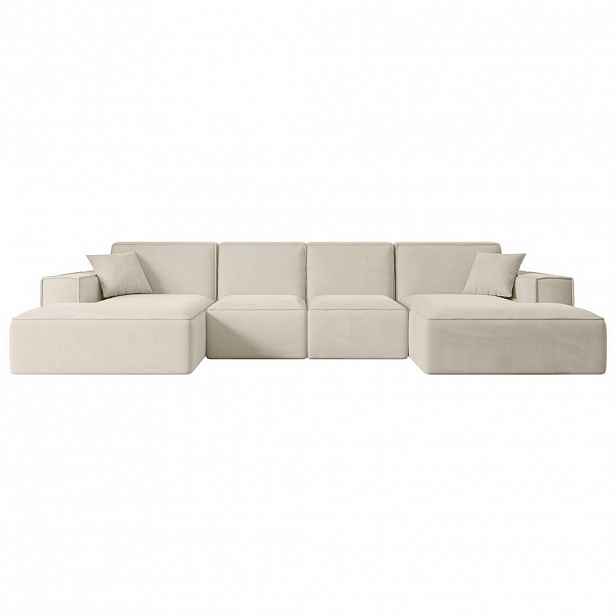 ALTDECOR SEDACÍ SOUPRAVA SIERRA-U – 349 x 169 x 80 cm, béžový velur
