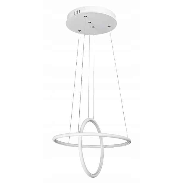 Moderní závěsná Led lampa bílá, 2 vertikální horizontální kroužky Rabalux