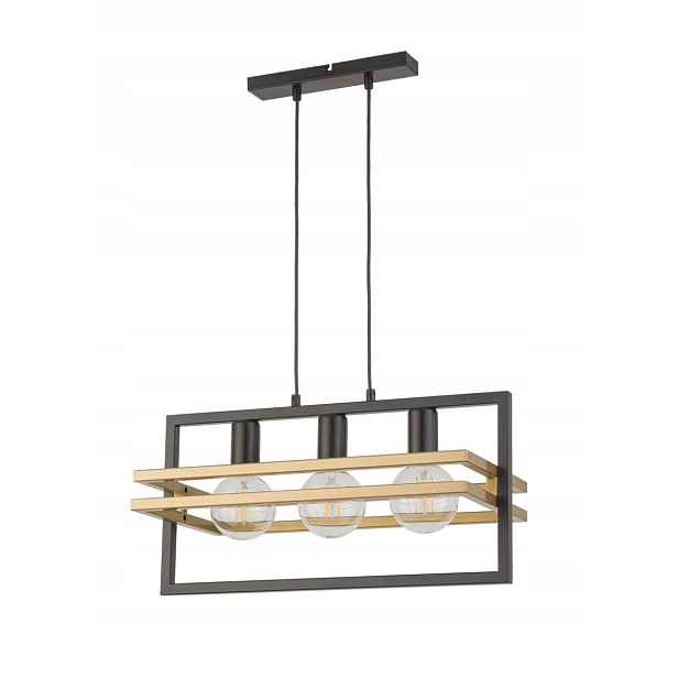 Dekorativní závěsná lampa loft industriální černá zlatá trojitá Sigma