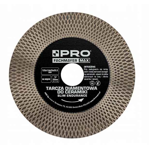 Diamantový kotouč pro keramiku Slim endurance 125x1.0/1.6x25x22,2 mm