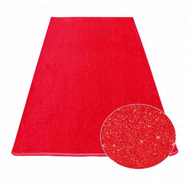 Koberec Gloss 100X150 Červená Stříbrná Nit