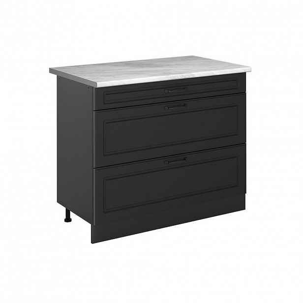 Vicco SPODNÍ SKŘÍŇKA KUCHYŇSKÉ LINKY R-Line, Antracitový venkovský dům/Antracit, 100 cm pracovná doska Mramor