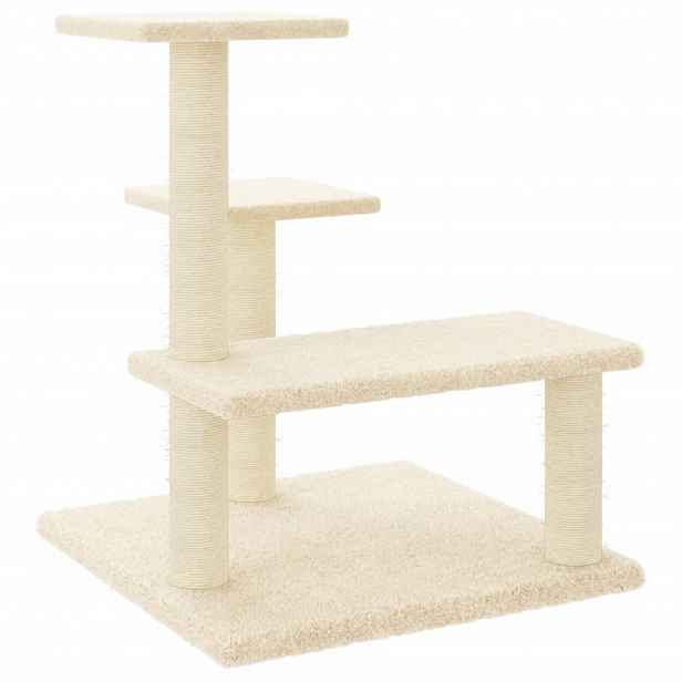 vidaXL Škrabadlo pro kočky se sisalovými sloupky krémové 61 cm