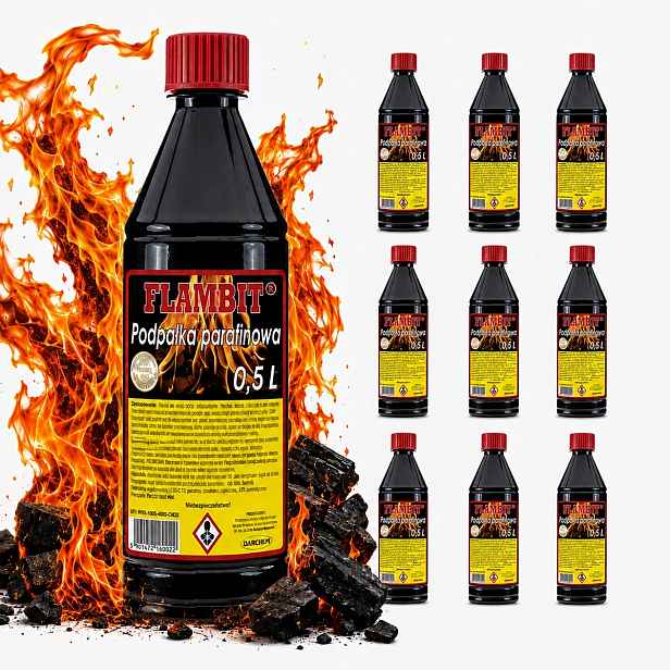 Parafínový Podpalovač Na Krb Grilovací Kamna Flambit 500 ML 10 Ks